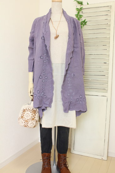 chou chou de maman フランネルリネンカットワークカシュクールTU