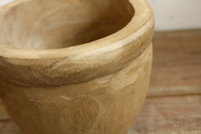 カービングポット/HOLE 木製鉢 鉢カバー